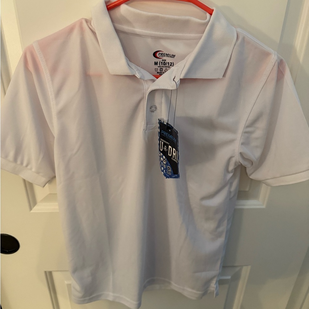 NWT Premium Kids White Polo Shirt 10/12